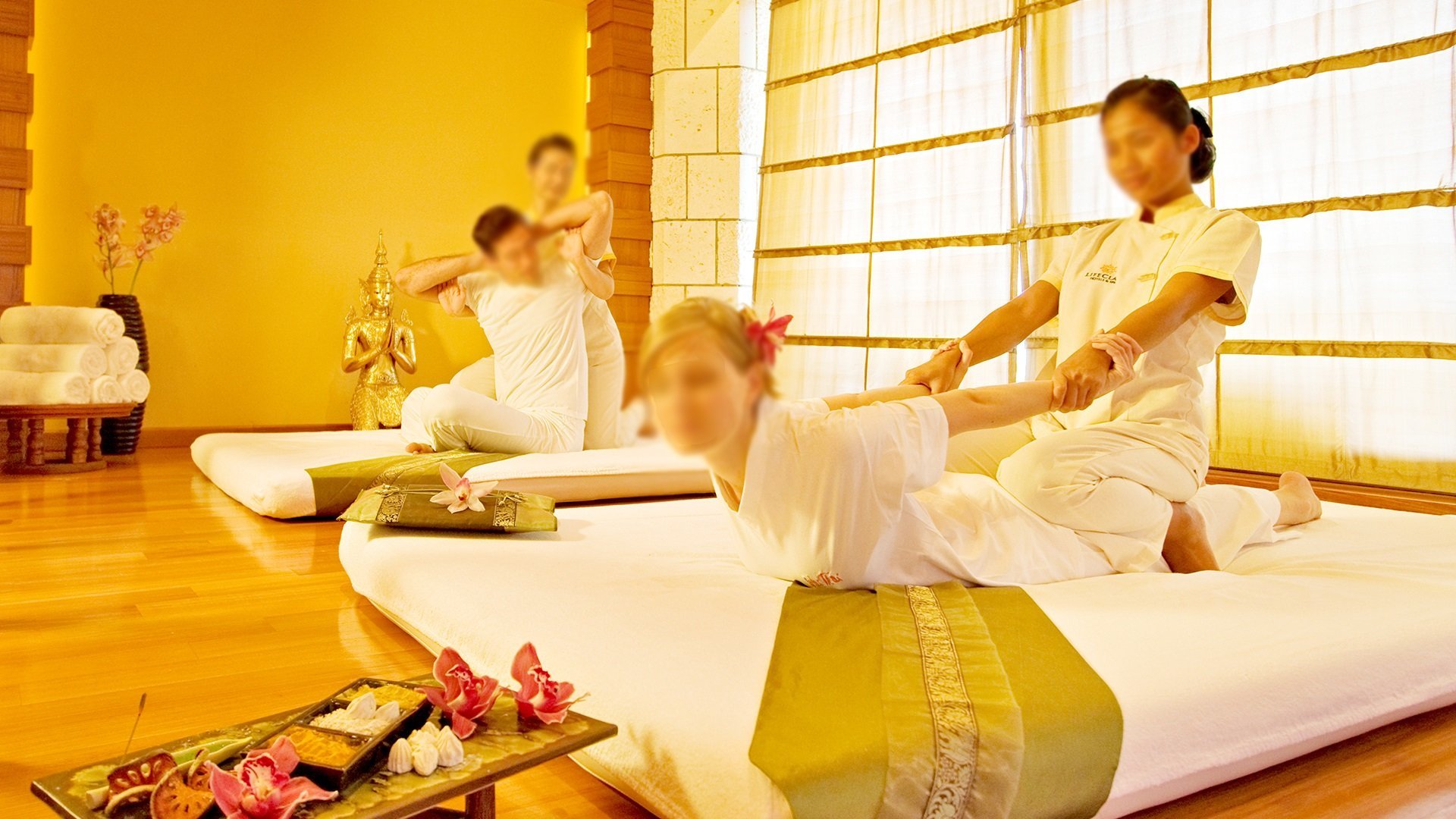 Filipina hotel room service massage used image