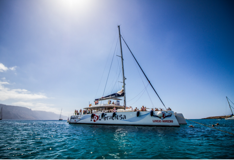 Miluji La Graciosa - plavbu katamaránem - z Costa Teguise a Puerto del Carmen 